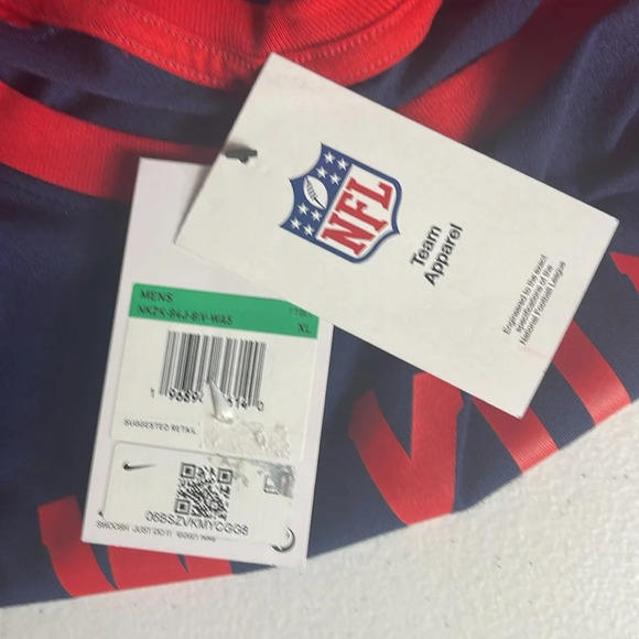 Nike Navy/Red New York Giants Classic Arc Raglan Tri-Blend Long Sleeve SZ XL - Picture 10 of 12